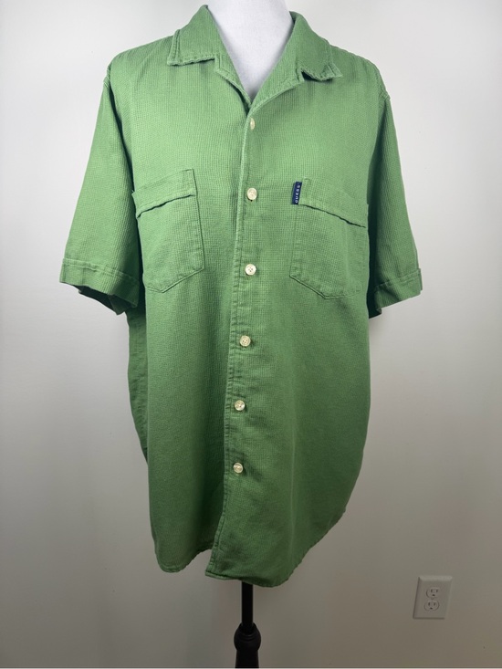 Guess Other - Vintage 90's Guess Jeans USA Men's XXL Green Waffle Camp Shirt Made In Hong Kong